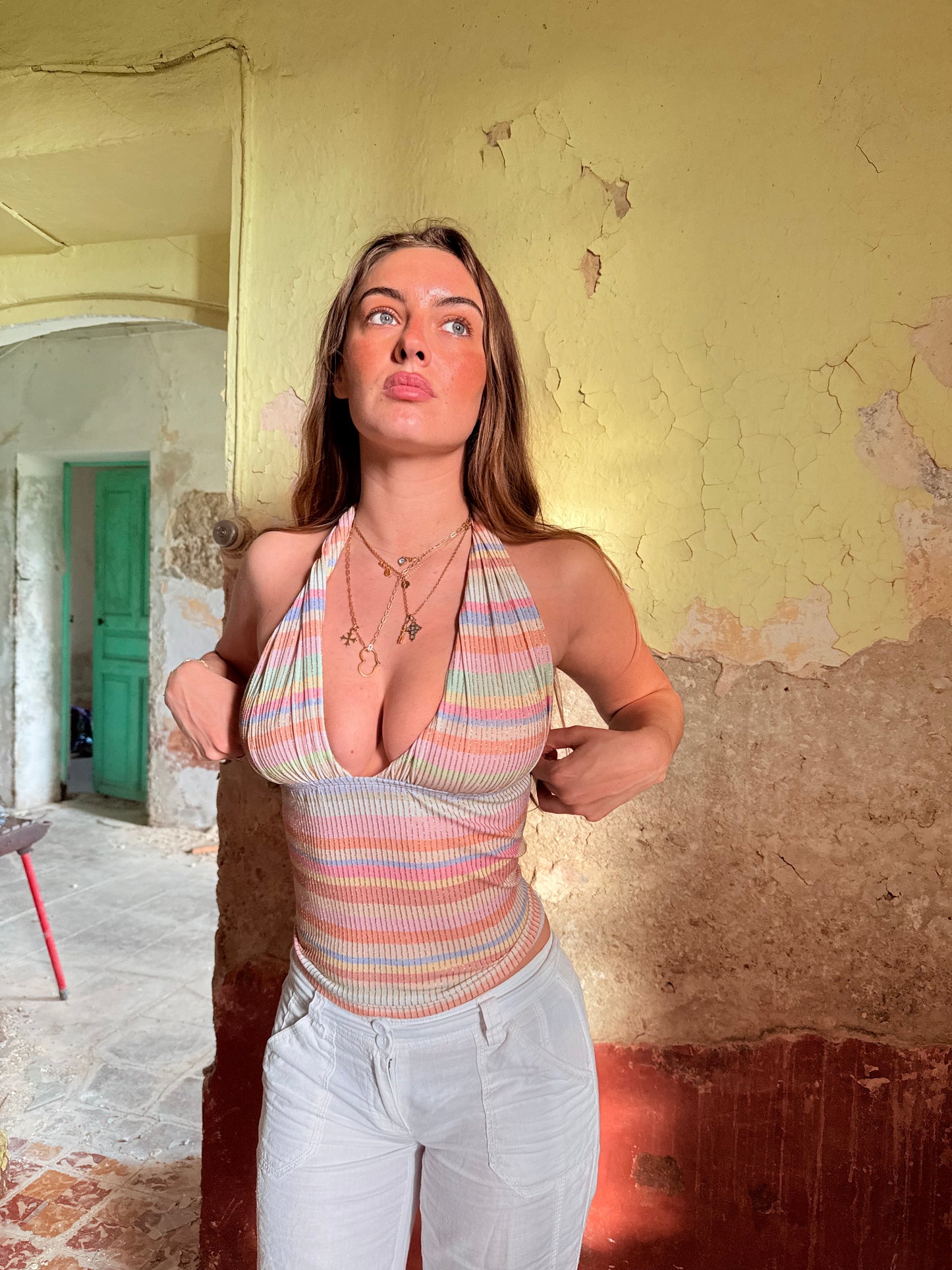 Top Lou-Anne rayé à paillette